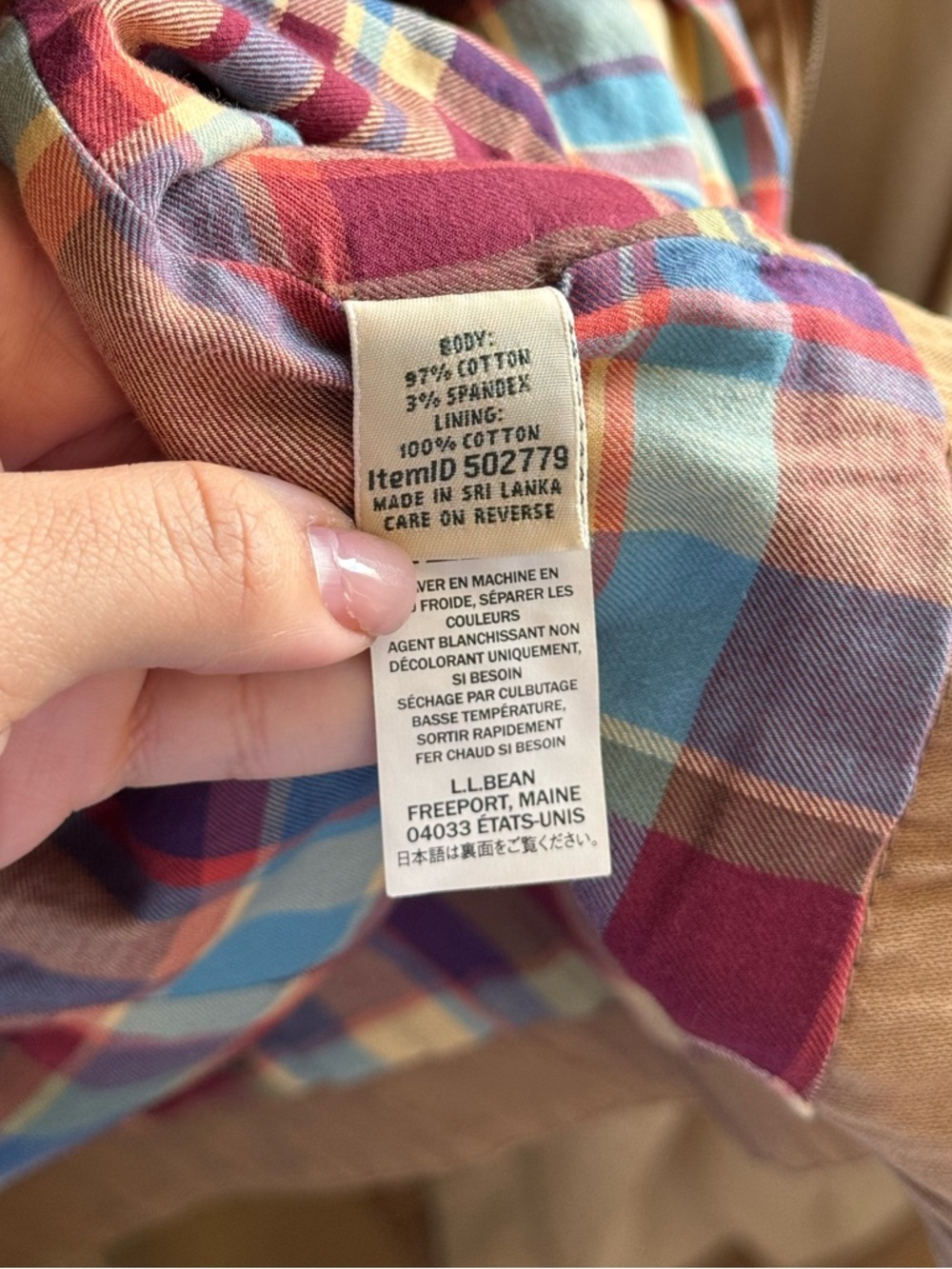 L.L. Bean Classic Utility Field Jacket - Tan Khaki - Plaid Flannel Lined | Small - Picture 7 of 10